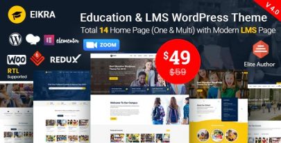Eikra v4.4.4 – Education WordPress Theme