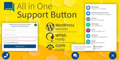 All in One Support Button v2.2.6 + Callback Request. WhatsApp, Messenger, Telegram, LiveChat and more…