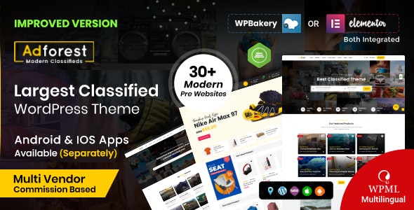 AdForest v5.0.4 – Classified Ads WordPress Theme (iOS App + Android App)