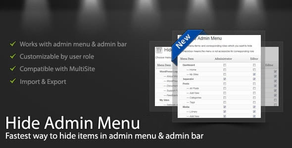 WordPress Hide Admin Menu v3.1.0