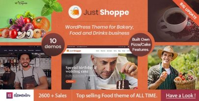 Justshoppe v12.1 – Elementor Cake, Bakery & Food WordPress