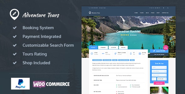 Adventure Tours v5.1.2 – WordPress Tour/Travel Theme