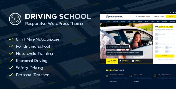 Driving School v1.4.9 – WordPress Theme