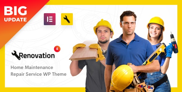 Renovation v4.3.8 – Repair Service, Home Maintenance Elementor WP Theme