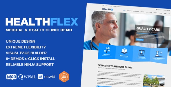 HEALTHFLEX v2.5.0 – Doctor Medical Clinic & Health WordPress Theme