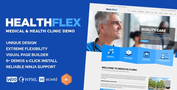 HEALTHFLEX v2.7.5 – Doctor Medical Clinic & Health WordPress Theme