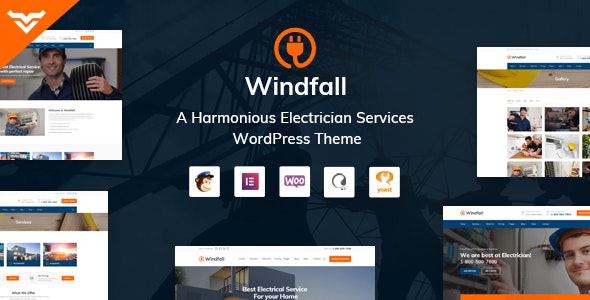 Windfall v1.6.0 – Electrician Services WordPress Theme