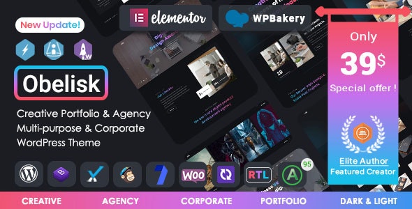 Obelisk v1.7.6 – Agency Portfolio & Creative WordPress Theme