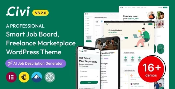 Civi v2.0.9 – Job Board, Freelance Marketplace WordPress Theme