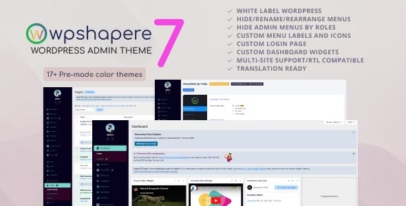 WPShapere v7.0.8 – WordPress Admin Theme