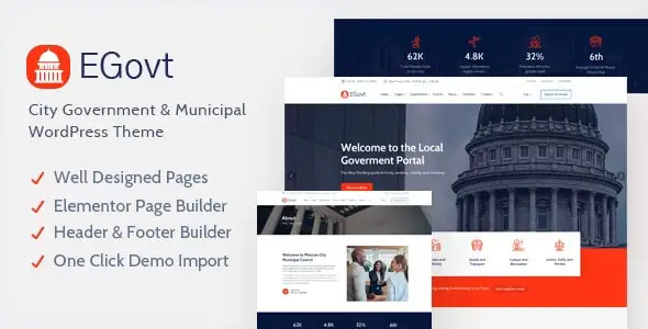 EGovt v1.5.1 – City Government WordPress Theme