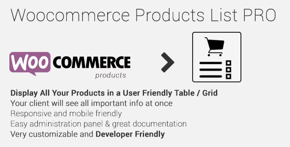 Woocommerce Products List Pro v1.1.29