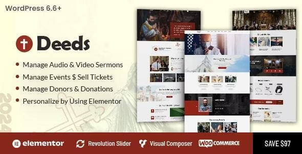 Deeds v10.2 – Best Responsive Nonprofit Church WordPress Theme