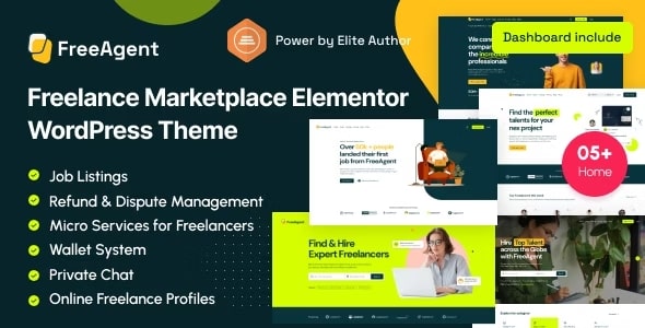 FreeAgent v2.1.2 – Freelance Marketplace Elementor WordPress Theme