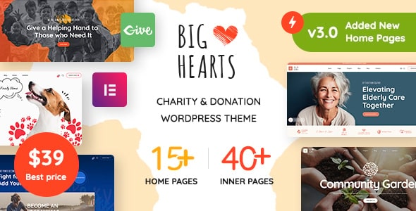 BigHearts v3.1.0 – Charity & Donation WordPress Theme