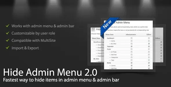 WordPress Hide Admin Menu Plugin v3.0.9