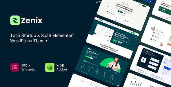 Zenix v5.0 – Tech Startup & SaaS Elementor WordPress Theme