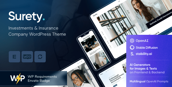 Surety v1.6 – Finance Insurance Accountant WordPress Theme