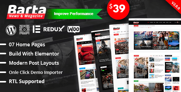 Barta v2.0.5 – News & Magazine WordPress Theme