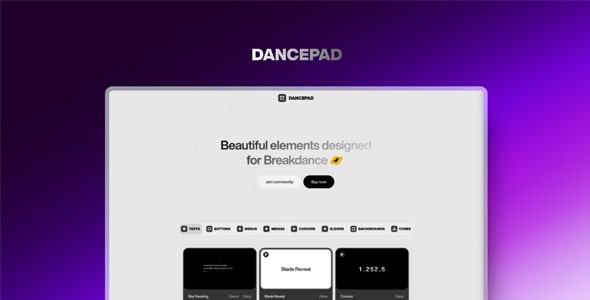Dancepad v2.0.0 | Beautiful elements plugin for Breakdance