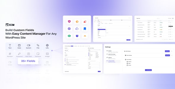 Easy Content Manager (ECM) Premium v1.1.3 – With Easy Content Manager For Any WordPress Sites