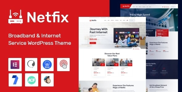 Netfix v2.0.2 – Broadband & Internet Services WordPress Theme + RTL