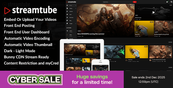 StreamTube v4.15 – Video Streaming WordPress Theme