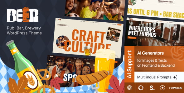 Beer v1.0 – Pub, Bar, Brewery WordPress Theme