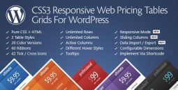 CSS3 Responsive WordPress Compare Pricing Tables v11.8