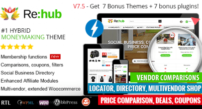 REHub v7.5 – Price Comparison, Affiliate Marketing, Multi Vendor Store, Community Theme – Full Option