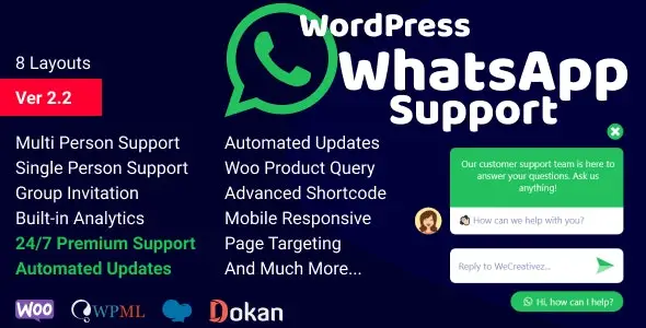 WordPress Support Using WhatsApp v2.5.3