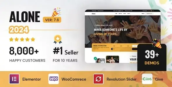 Alone v7.8.2 – Charity Multipurpose Non-profit WordPress Theme
