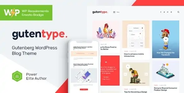 Gutentype v2.1.11 | 100% Gutenberg WordPress Theme for Modern Blog + Elementor