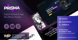 Prisma v1.17.0 – Digital Startup & App WordPress Theme + AI