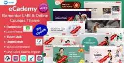 eCademy v7.6 – Education LMS & Online Training Courses WordPress Theme